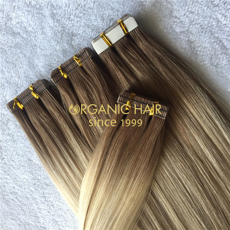 Custom ombre highlights tape extensions for wholesale-H179